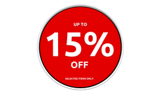 15% off discount sign