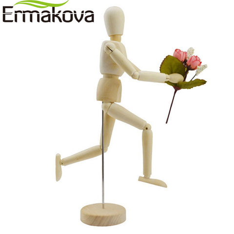 ERMAKOVA 5.5 Inches Tall Wooden Human Mannequin Movable Limbs Human Artist Model Wooden Manikin Drawing Mannequin Model(Unisex)