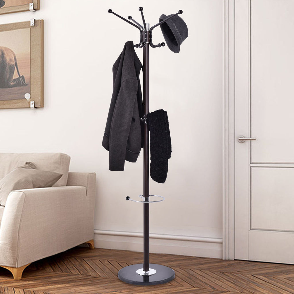 Metal Coat Stand with Umbrella/Bag Hanger