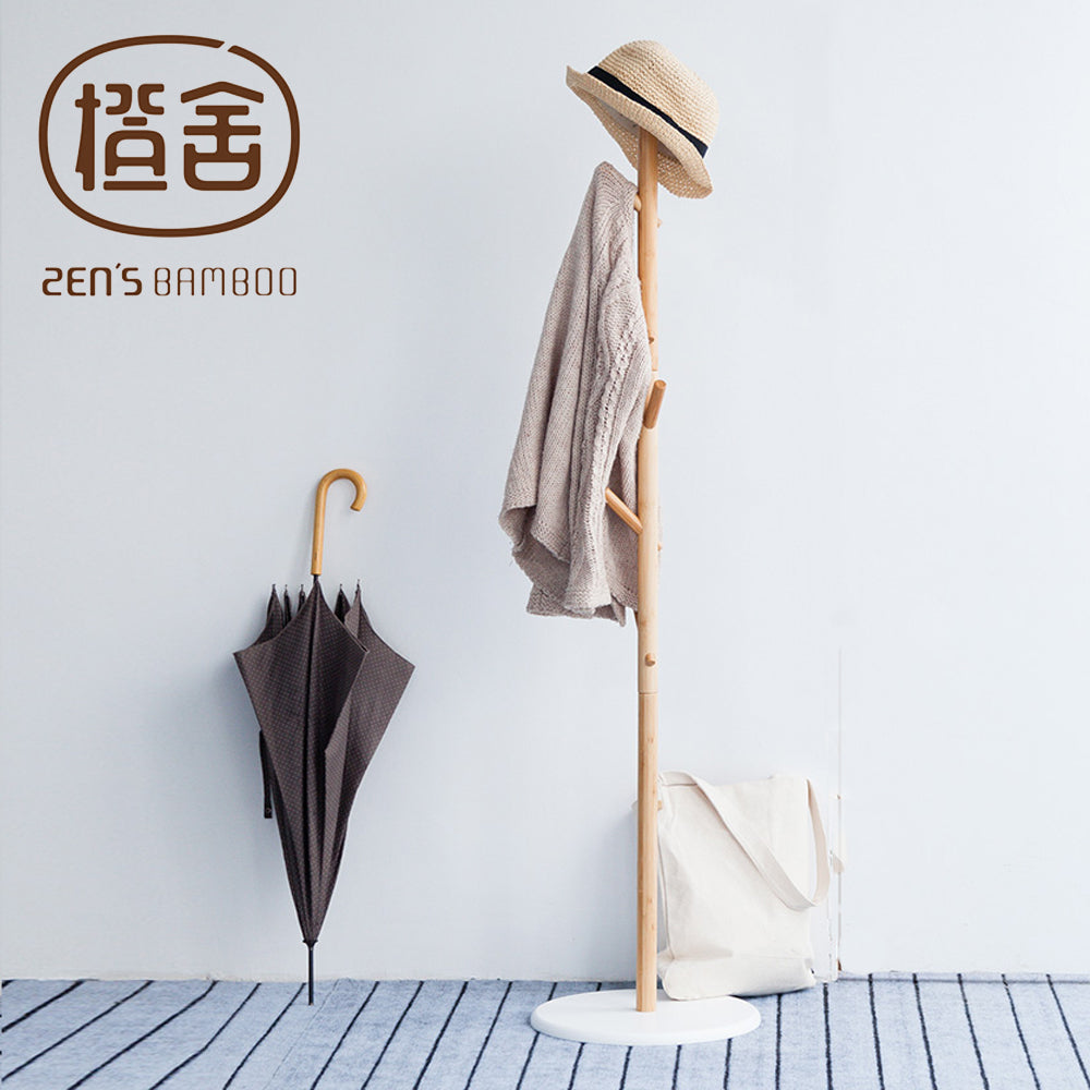 Hat Rack Coat Stand made in Bamboo with 6 hooks