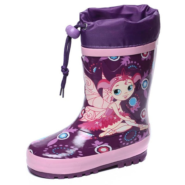 FLAMINGO branded 2017 new collection spring-autumn fashion gumboots with wool quality anti-slip kids shoes for girls 71-HL-0007