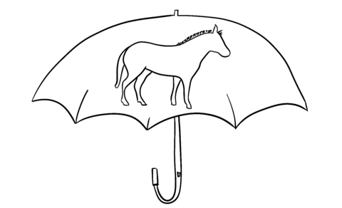 Zebra Umbrella Outline