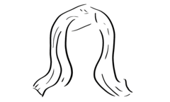 Relaxed Parted Waves Hairstyle Outline