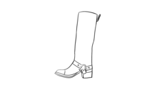 Boot with Pull-on Loop Outline for Colouring-in