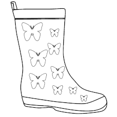 Butterfly Wellington Boot Outline
