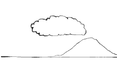 Cloud mountain outline