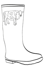 Cow Wellies Outline