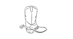 Cowboy Boots Outline