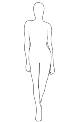 Fashion Model walking on runway outline