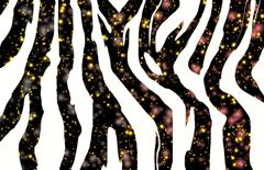 Gold Stars and Pink Galaxies Zebra Pattern Background