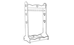 Heart Clothes Rail Outline