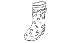 Heart Welly Outline