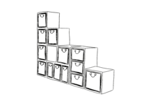 Furniture storage cubes outline