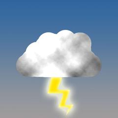 Lightning cloud weather symbol