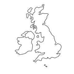 Map of the UK showing Northern Ireland/Irish Border