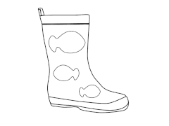 Fish Boots Outline for Colouring-In