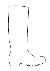Wellington Boot Outline for Colouring-in