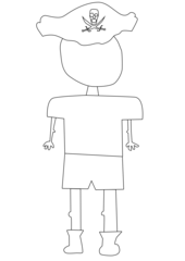 Pirate kid outline