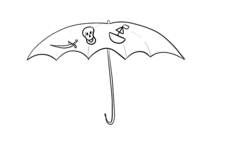 Pirate Umbrella Outline