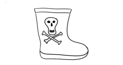 Pirate Wellies Outline