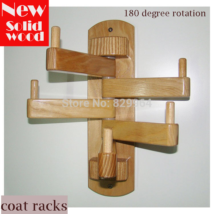 Rotating Wall Mounted Wooden Coat Hooks