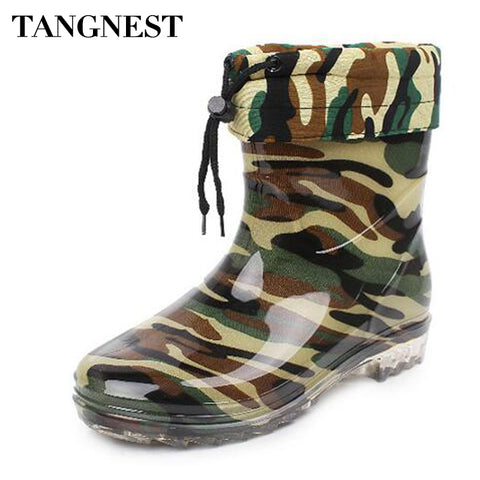 Camouflage/Black Mid Calf Wellington Boots