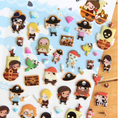 Novelty Pirate 3D Stickers Diary Sticker Scrapbook Decoration PVC Stationery Stickers