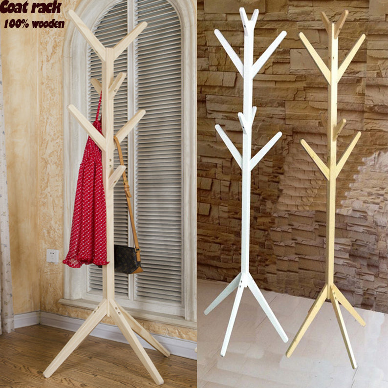 100% wooden tree coat stand with 8 hooks
