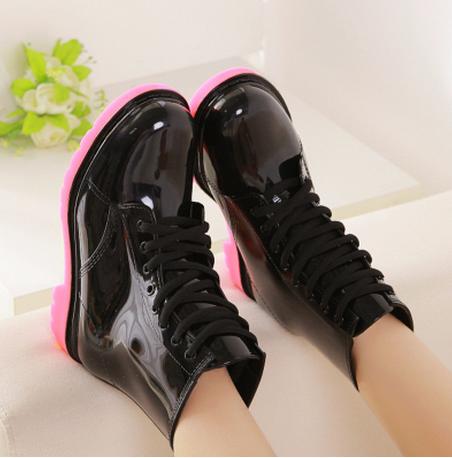 Charming 5 Styles Solid Rain Boots For Women Fashion Europe American Style Water Shoes Overshoes Rainboots Plus Size 40 Botas