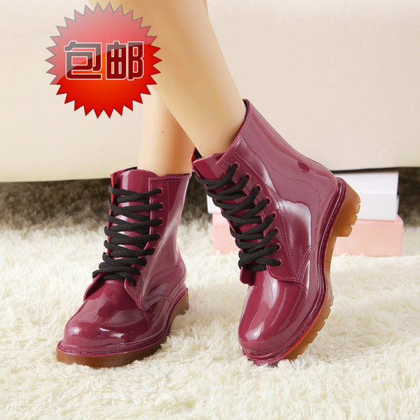 Charming 5 Styles Solid Rain Boots For Women Fashion Europe American Style Water Shoes Overshoes Rainboots Plus Size 40 Botas