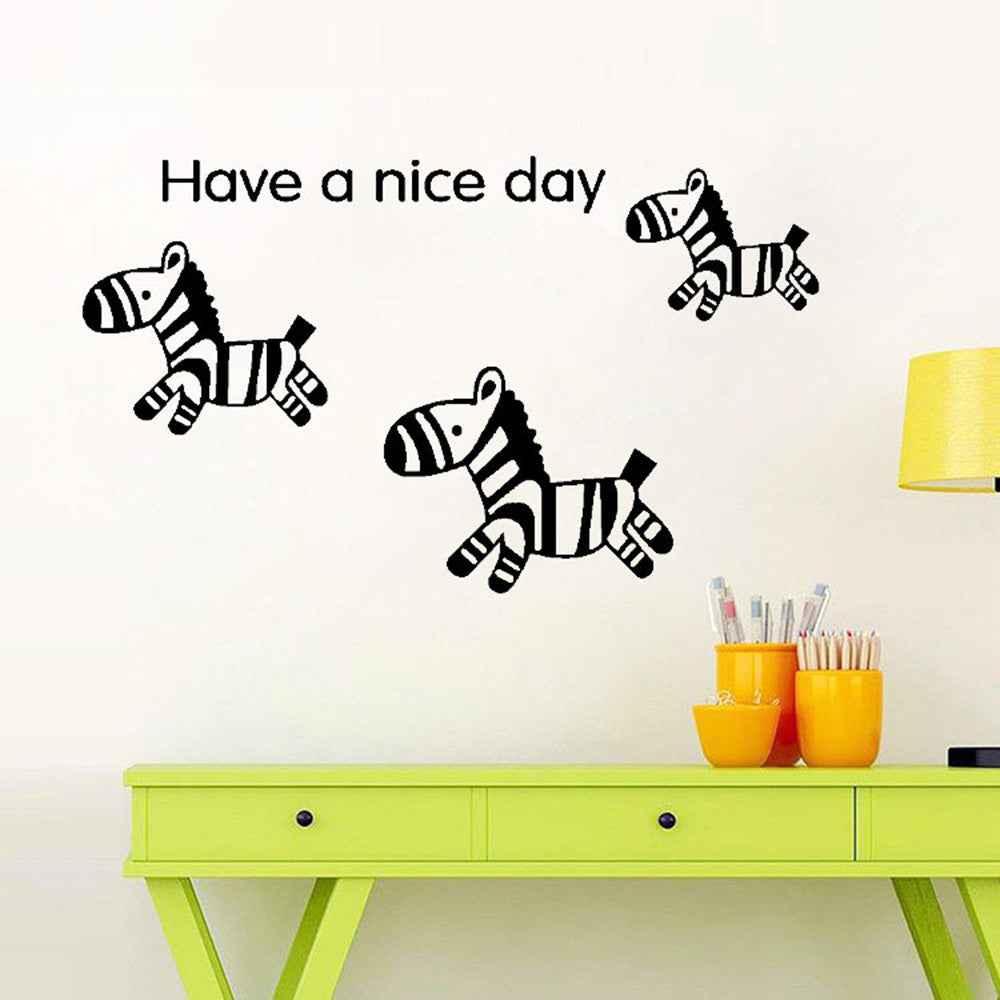 Cute Zebra Have a Nice Day Wall Sticker