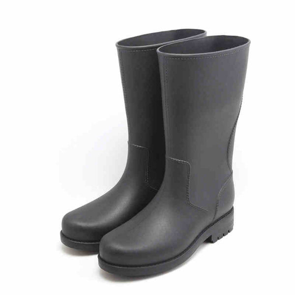 HelloZebra  All-Terrain Men's Rain Boots  Anti-skid Wear Resistant Waterproof Rain Boots Mid-calf Rain Shoes For Fishing