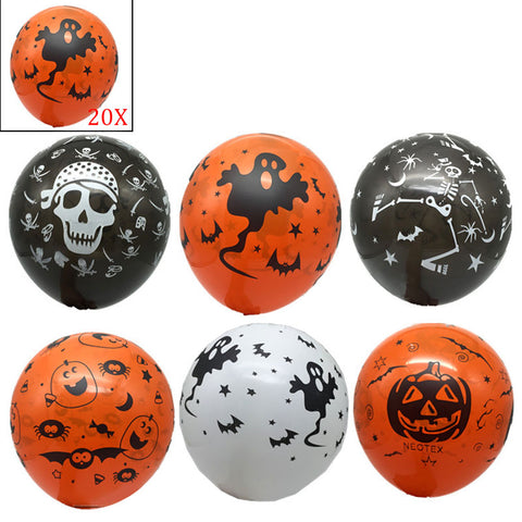 20pcs Halloween Balloon Pirate Boat Pumpkin Skull Balloons Halloween Party Supplies Decoration Props (Random Color & Type)