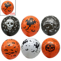 20pcs Halloween Balloon Pirate Boat Pumpkin Skull Balloons Halloween Party Supplies Decoration Props (Random Color & Type)