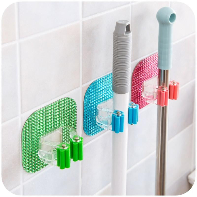 Creative Mop Broom Hooks Seamless Creative Door Hanger Strong Broom Stick Wall Hook