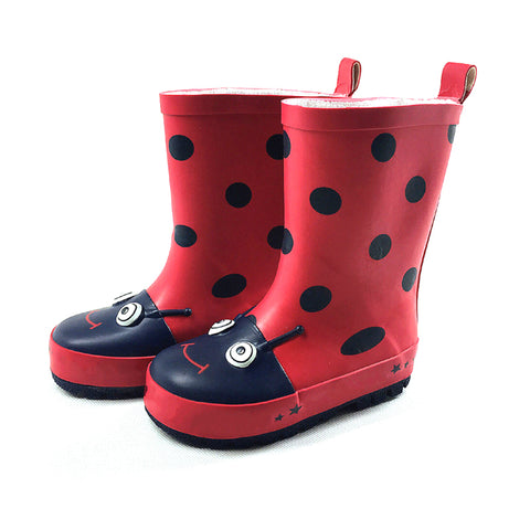 Children Rain Boots Spring Autumn Winter Boys Girls Shoes Baby Kids Beetle Flat Rainboots Walker Waterproof Shoes Cartoon Rainbo