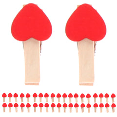 50Pcs/Pack Mini Heart Love Wooden Clothes Photo Paper Peg Pin Clothespin Craft Postcard Clips Home Wedding Decoration