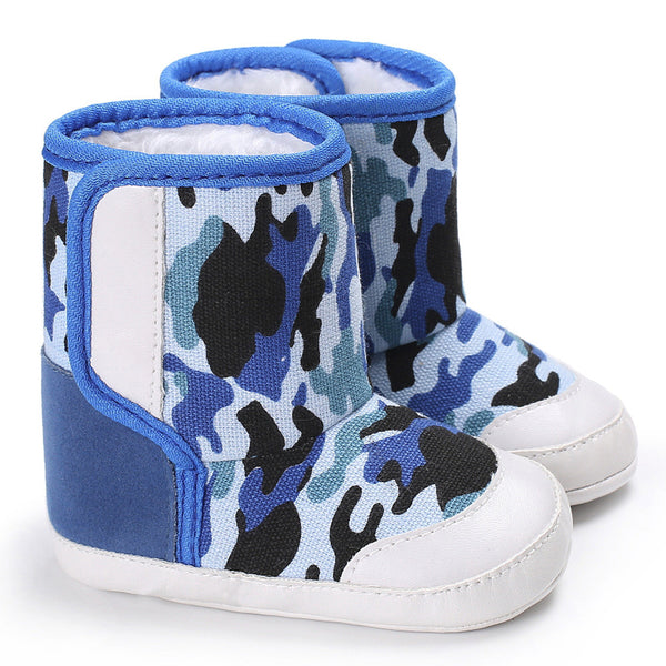 Winter camouflage boots for baby (blue/pink/white/black)