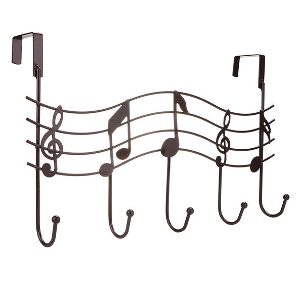 Over the Door 5 Hook Musical Notes Clothes Hanger Rack