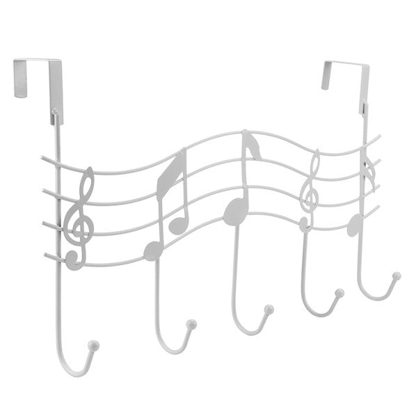 Over the Door 5 Hook Musical Notes Clothes Hanger Rack