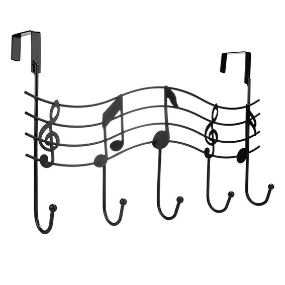 Over the Door 5 Hook Musical Notes Clothes Hanger Rack
