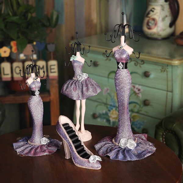Charm Elegant High-heel Dress Lady Mannequin Jewelry Organizer Display Stand Hanging
