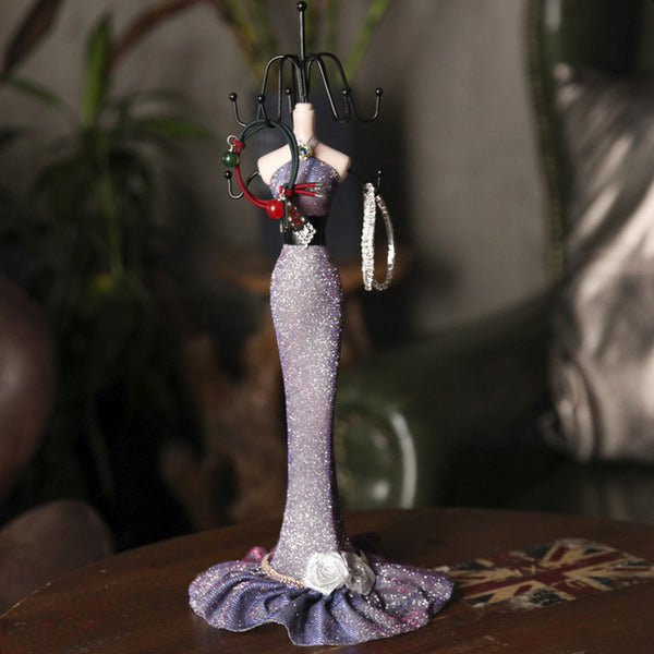 Charm Elegant High-heel Dress Lady Mannequin Jewelry Organizer Display Stand Hanging
