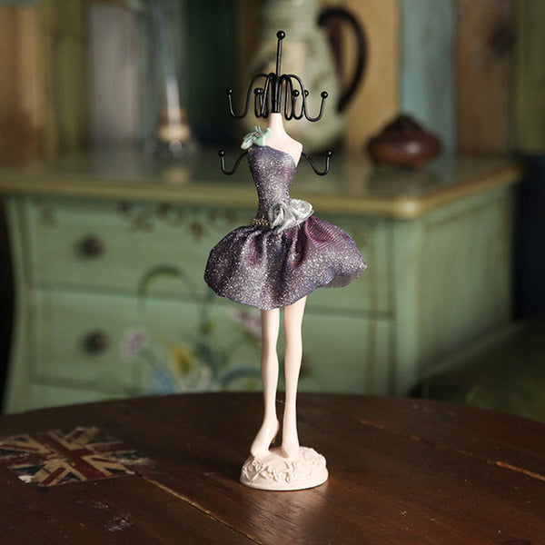 Charm Elegant High-heel Dress Lady Mannequin Jewelry Organizer Display Stand Hanging