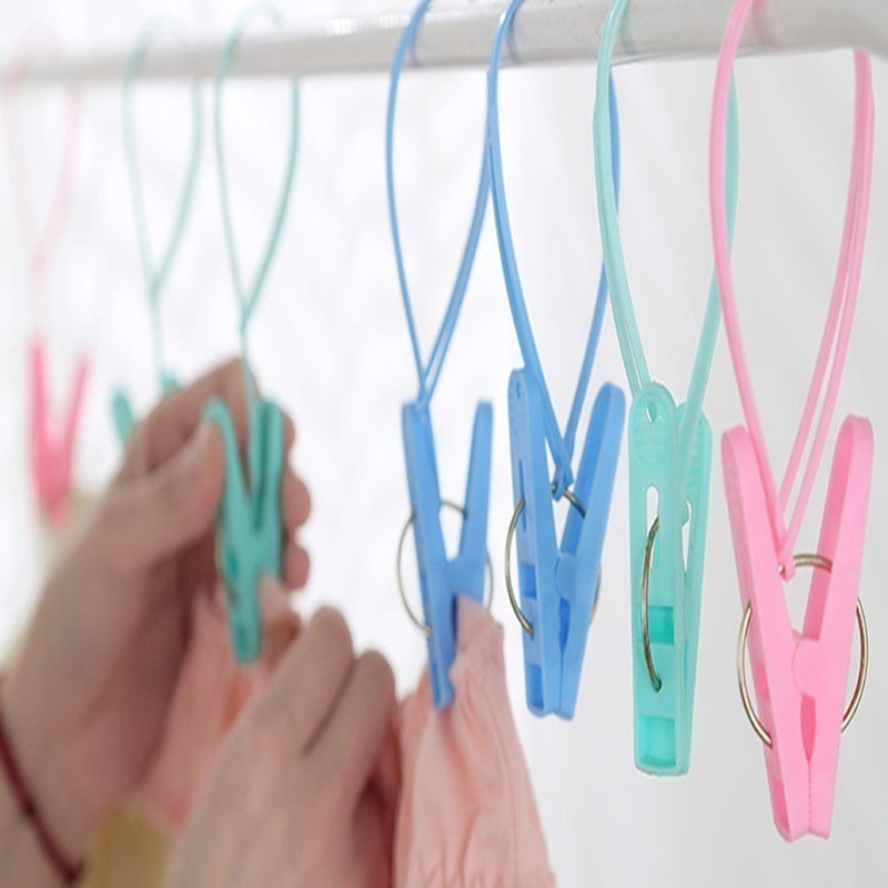Hoomall 12PCs Plastic Clothes Pegs Home Travel Portable Hangers Rack Towel Clothespin Windproof Clothes Pegs 11.5cm*3.3cm