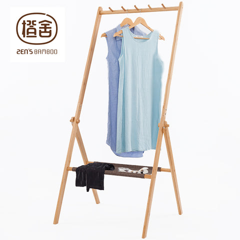 Folding Easel Style Clothing Rail with Simple Shelf