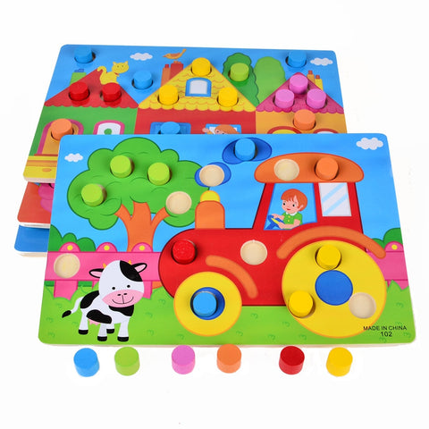 Colour Matching Peg Puzzle Board (four choices)
