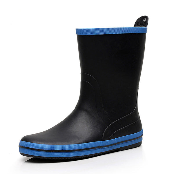 Rubber Rain Boots Men Water Shoes 2017 Pvc Gummistiefel Rainboots Slip On Flat Anti-slip High Quality Plus Size 45 Botas Hombre