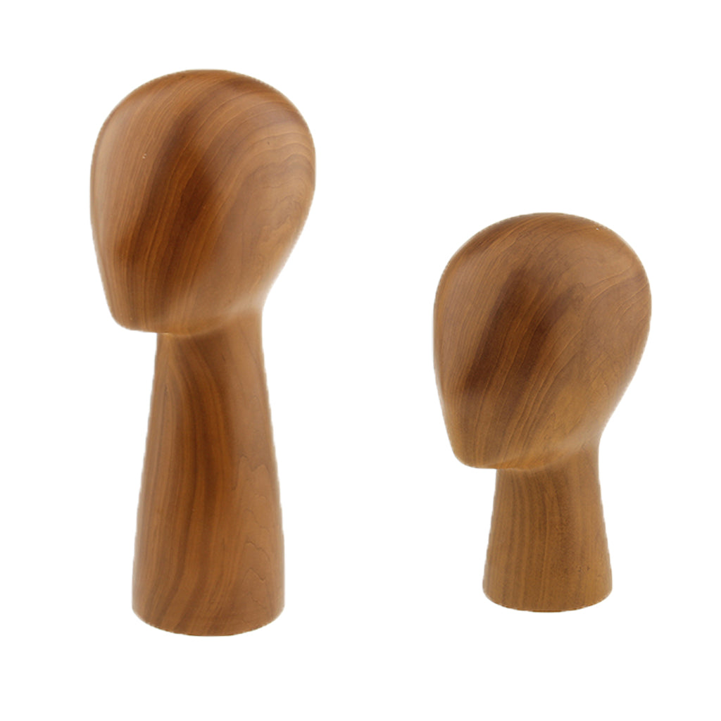 Two Piece Abstract Wooden Mannequin Head Model
