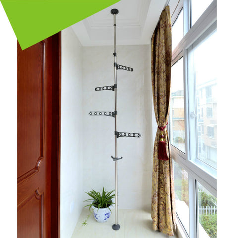Plastic and Steel Floor to Ceiling Clothes Dryer